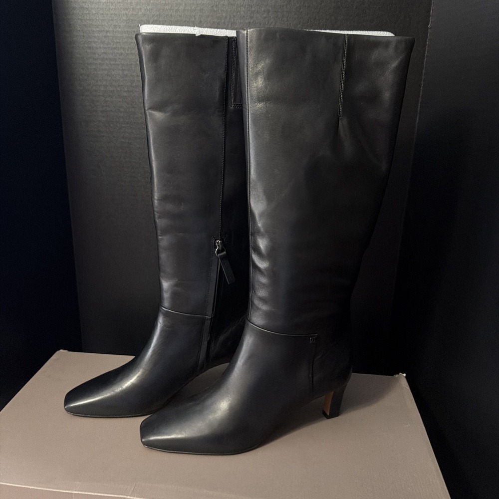 Sarto by Franco Sarto L-Timmy Black Leather Knee Boots Women's 10M US/41 EU NIB - Picture 9 of 16